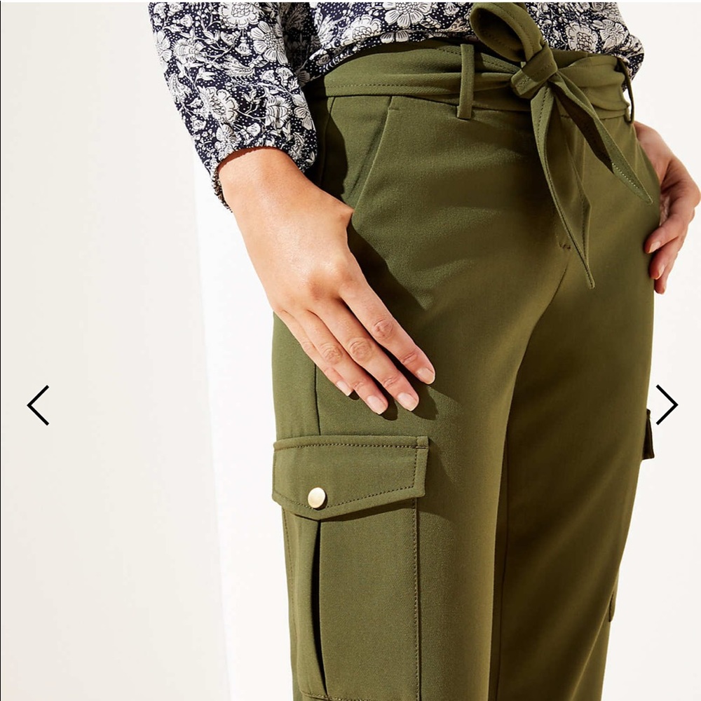 Loft Slim Fit Tie Waist Cargo Pants